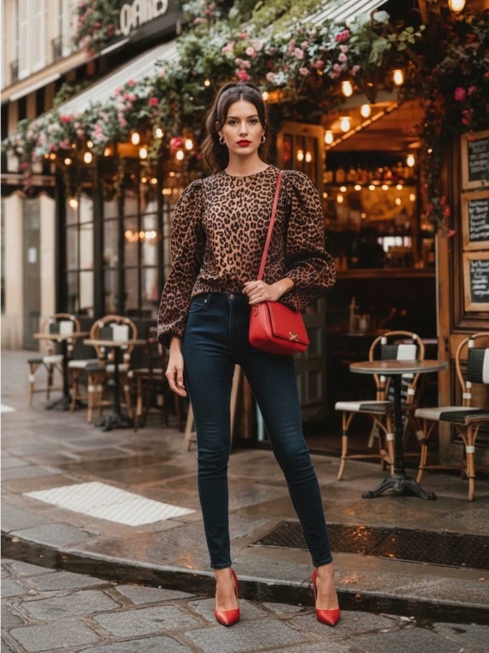 NWT GANNI Animal Print Cotton Poplin Top in Toffee Brown Leopard Print Size XXS